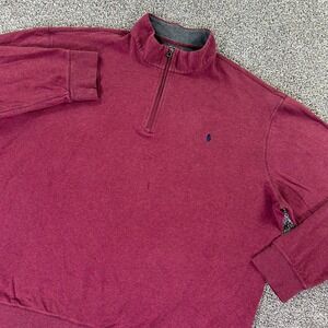 Polo Ralph Lauren Mens 3XL Tall Burgundy 1/4 Zip Pullover Sweatshirt Long Sleeve